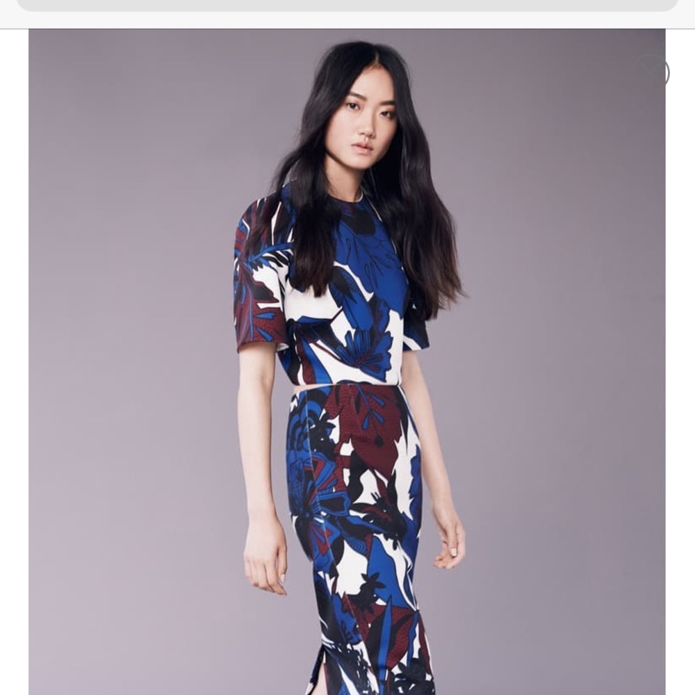 Ted Baker London Blue and Red Floral Skirt and Top